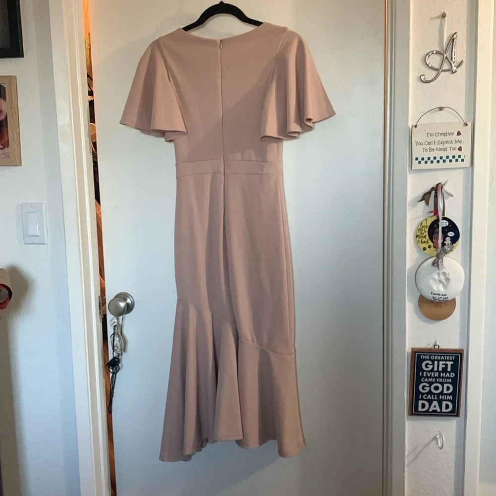 Dusty Pink Asymmetrical Hem Dress - Picture 5 of 7